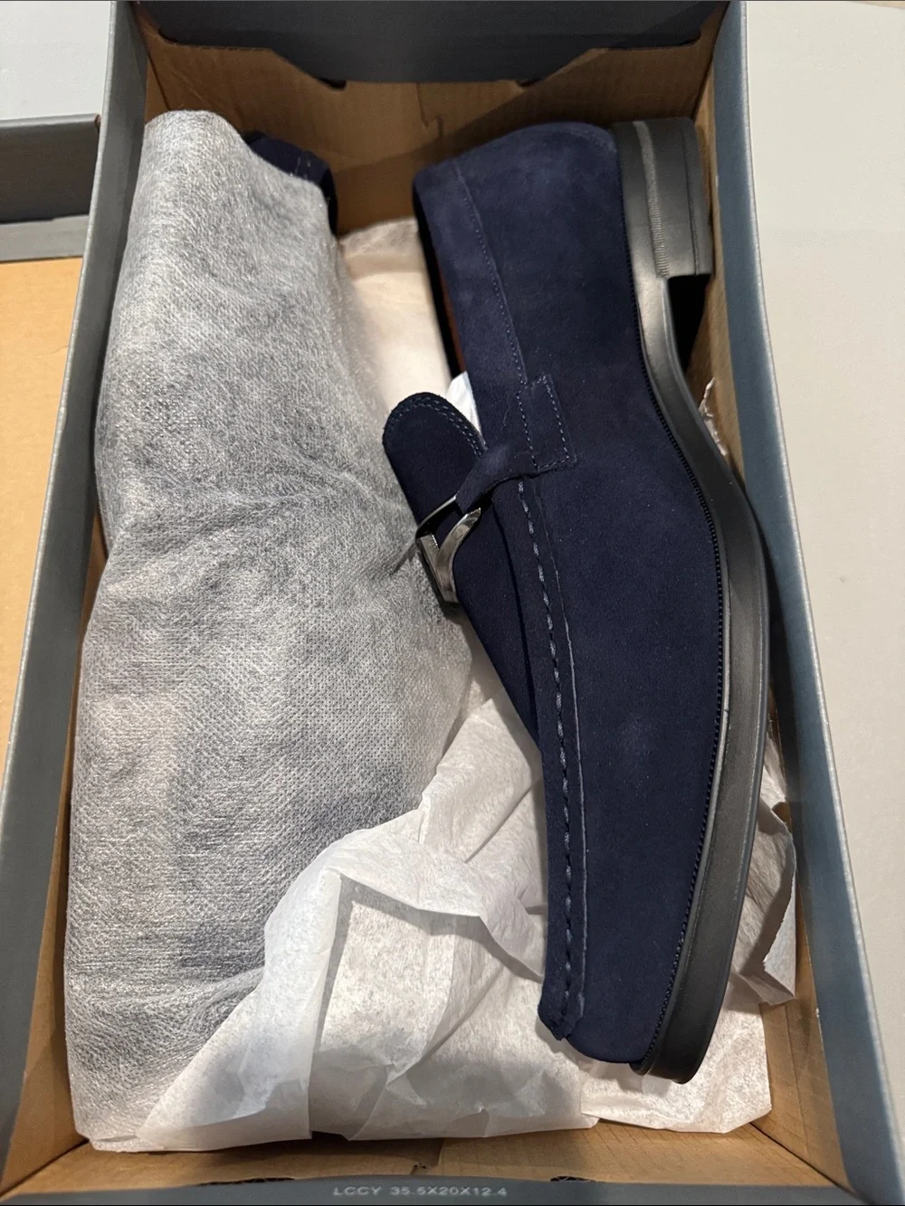 Stacy Adams Navy Suede Bit Slip-On Loafers